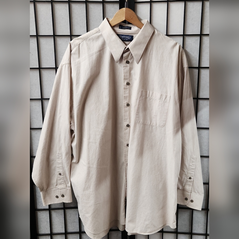 Stafford. Dress shirt Beige